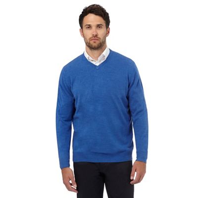The Collection Bright blue V-neck jumper
